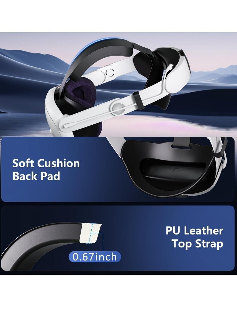 Head Strap with Battery Compatible with Meta/Quest 3/Quest 3S, 10000mAh Fast Charging Battery Pack Extend 8H Playtime, RGB Light Adjustable Elite Strap Enhanced Support & Balance in VR - Image 5